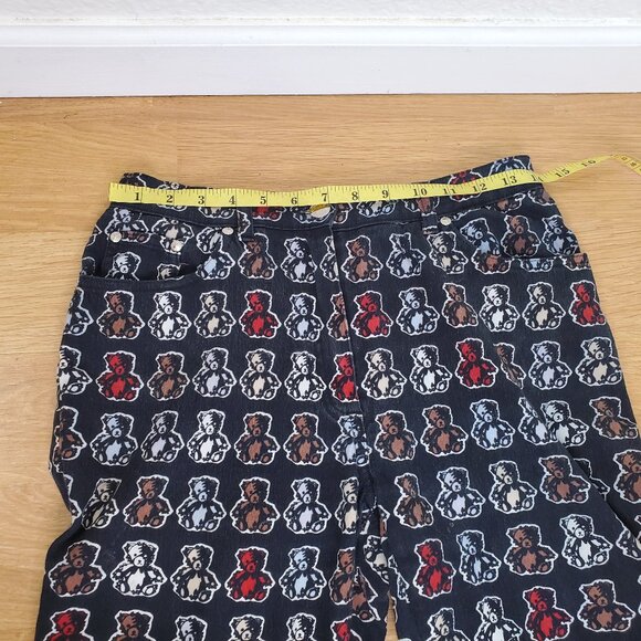 Ernest Le Gamin All Over Teddy Bear Slim Straight Mid Rise Jeans 28W/29L - Picture 4 of 16